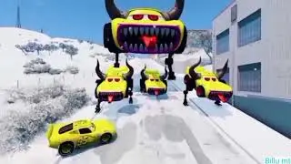 Car game McQueen color car  McQueen cybrog eater car game । #beamax #McQueen #colorcar #hr #viral