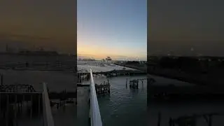 View of Southampton from onboard red funnel ferry 