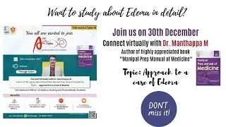 CBS Author Talks 10 | Approach to a case of Edema by Dr Manthappa M.