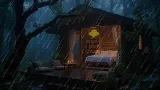💤 Instant Sleep in a Warm Wooden Cabin | Soft Rain Sounds for Insomnia