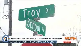 Bullet goes through bedroom wall, hits mattress where adult and child were sleeping