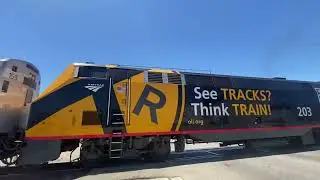 See tracks? Think train! Amtrak 159 #11 Coast Starlight with OLS and Tioga Pass car at Harkins Rd.
