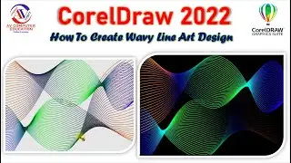 CorelDraw Background Images || wavy line art background in CorelDraw || Abstract colorful background
