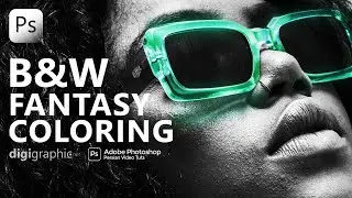 BW Fantasy Coloring Photo Lights Glow Effect In Photoshop Tutorial