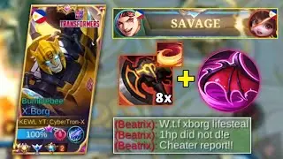 X.BORG JUNGLER FULL STACK OF WAR AXE + QUEEN WINGS = UNLI SAVAGE?! - MLBB
