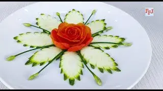Art in Tomato Rose with Zucchini Designs
