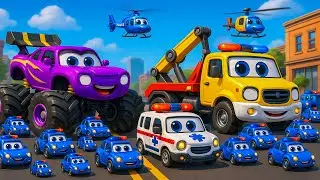 Monster Truck, Tow Truck & Ambulance Team Up! 🚑🚓 Big Rescue Mission Begins! 💪 | Cars Cartoon