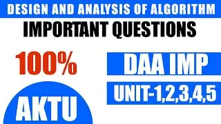 Design and Analysis of algorithm aktu important questions | DAA aktu imp