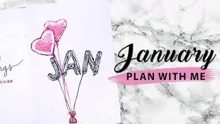 PLAN WITH ME January 2020 Bullet Journal Setup | Silver Foil Balloon Theme