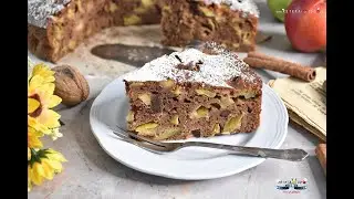 Apple, Yogurt, Walnut and Chocolate Cake🍎- Simple Recipe, Ready to Put in the Oven in 20 Minutes!