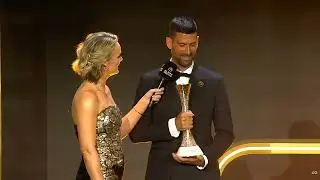 Cristiano Ronaldo Presents Sports Award to Novak Djokovic | Globe Soccer Awards 2025
