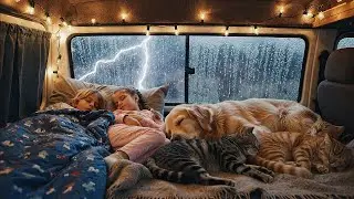 Family Van Life: Sleeping with 2 Kids & 4 Pets in a Heavy Storm