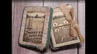 Handmade Miniature Vintage Look Junk Journal with Storage Case and Botanical Images SOLD