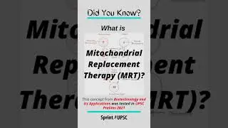 Mitochondrial Replacement Therapy (MRT) (Biology) - UPSC IAS Prelims Question (2021)