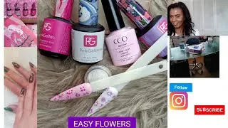 Pink gellac &  CCO gellac Simpele bloemen nagels/Nails art