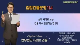 [집합건물 분쟁114] 실제 사례로 보는 건물 개수 판단하는 법 (1) - 부종식 변호사 / 법학박사