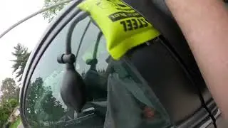 Car lockout to the soothing sounds of a leaf blower