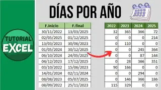 ¿Cuántos días hay por año entre dos fechas en Excel? ¡Automático!