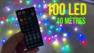 Test Guirlande multicolore Lumineuse Extérieure intérieur : 100 LED 10 mètres RGB