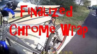 Cyclist chasing Trucks, Vans, Cars - Mountain bike chrome wrapped
