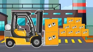 Forklift Moves Heavy Boxes! 🚜📦 Warehouse Loading Adventure | Vehicles Animation