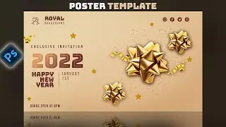 Happy New Year (2022) Invitation Poster Design | Photoshop Tutorial