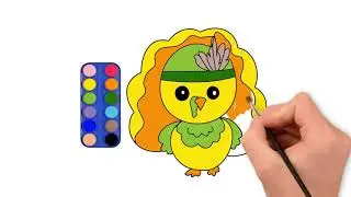 Learn how to draw and color a cute turkey step by step! 🦃🎨
