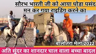 बालोतरा मेले में सौरभ भारती जी को आया घोड़ा पसंद की अति सुंदर के बेटे बादल पर राइडिंग!