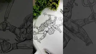 Panchamukhi Hanuman Ji Drawing 🚩❤️&zwj;🩹😍 Lord Hanuman #shorts #panchmukhihanuman #hanuman #ram #drawing