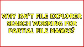 Why isn't file explorer search working for partial file names?