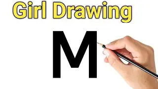 Beautiful Girl Drawing Using Letter 'M' || Easy Drawing of Beautiful Girl || How to Drawing Girl 