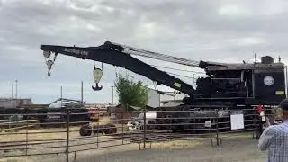 1927 SP steam powered railroad Derrick ( crane ) demonstration , brooks , Oregon #train #trainsim