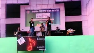 Sourav  & Dawipayan perform a romantic song on the stage of a ISHANIYA 2K14