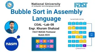 COAL Lab 8: Bubble Sorting in Assembly Language | Subroutine | Loops | Conditions