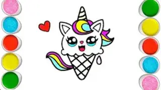 Unicorn Drawing | Ice Cream Cone Drawing | Ice Cream- icorn 💖🍦🦄 