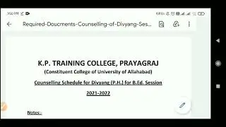 Allahabad University B.ed second counseling || PH counseling for b.ed in k.p training college|