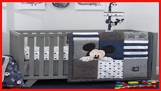 Great product -  Disney Mickey Mouse 4 Piece Hello World Denim/Star/Icon Nursery Crib Bedding Set, N