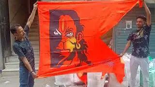 Angry Hanuman ji flag wholesaler In Delhi 7290952788 Gv Traders Jhande Hi Jhande Sadar Bazar