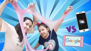SIRI VS GOOGLE FAZENDO SLIME | SLIME CHALLENGE | Canal da Mafer