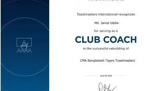 Toastmasters International Club Coach Certification