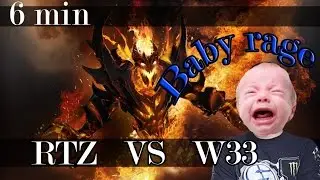Arteezy VS w33 in ranked 8k mmr- Baby Rage 2016