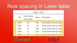 Row spacing in Latex table