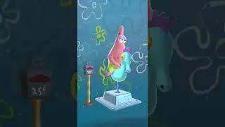 patrick ride seahorse #tiktok #shorts #spongebobsquarepants