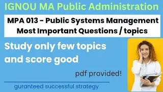 MPA 013 | Important topics for exam | MA Public Administration | IGNOU #MPA013 #ignouexam 
