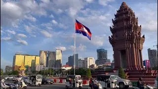 Street view of Phnom Penh City Cambodia 2021