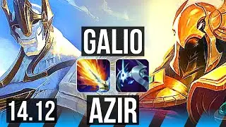 GALIO vs AZIR (MID) | Rank 1 Galio, 15/4/9 | EUNE Challenger | 14.12