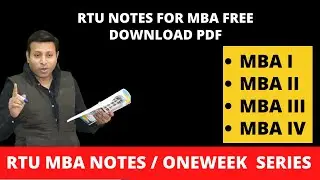 RTU NOTES FOR MBA FREE DOWNLOAD PDF|MBA|RTU|ONE WEEK SERIES |