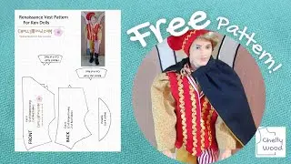 Free Doll Clothes Patterns: Make a Renaissance Vest for Ken Dolls #DollClothes #KenClothes #RenFaire