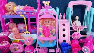 9 Minutes Satisfying with Unboxing Cute Princess Bunk Bed ＆ Swing Slide Toy Set ASMR | Review Toys