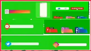 Green screen Effect Instagram Facebook and Twitter No Copyright highlights icons, instagram logo